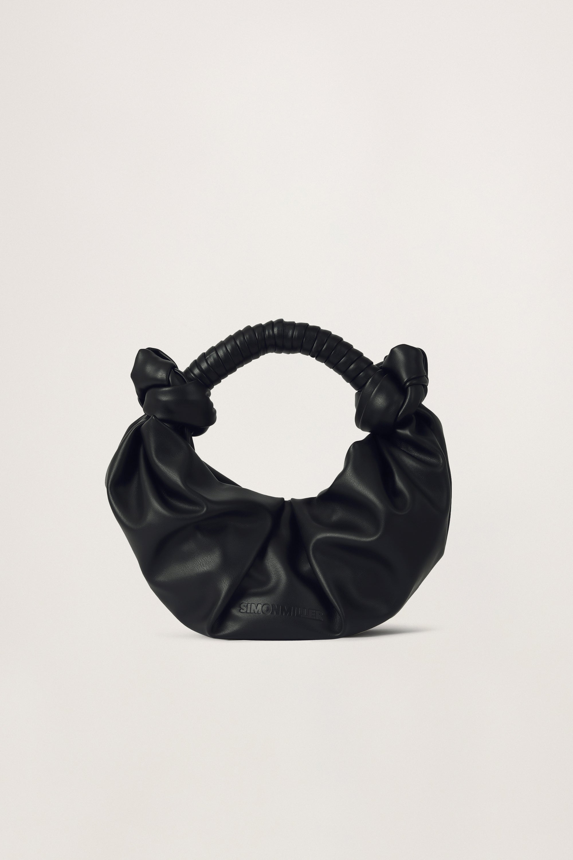 Vegan Leather Shoulder Bag with Handle Knots