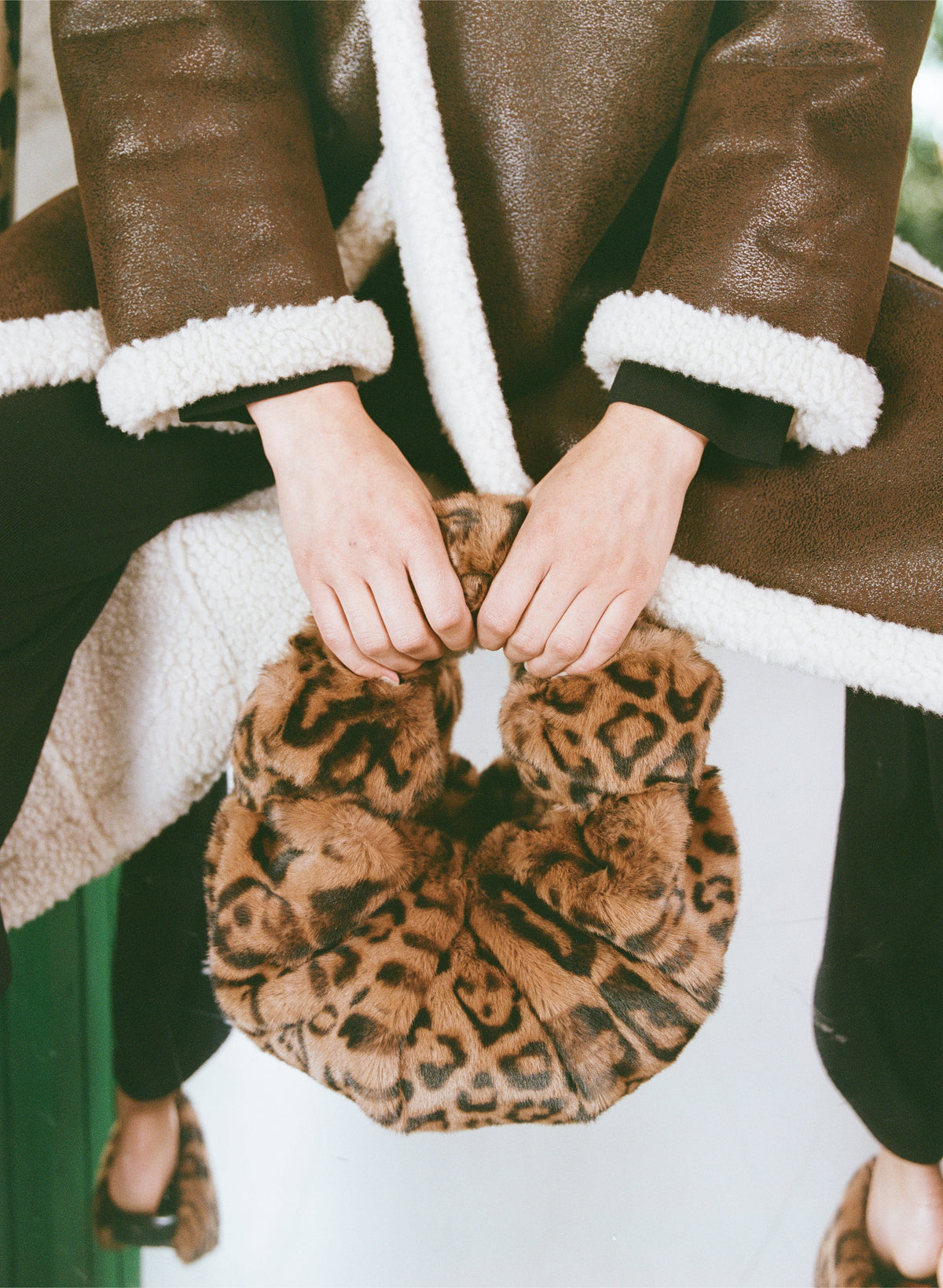 Cheetah Faux Fur Lopsy Bag in Cheetah Scramble