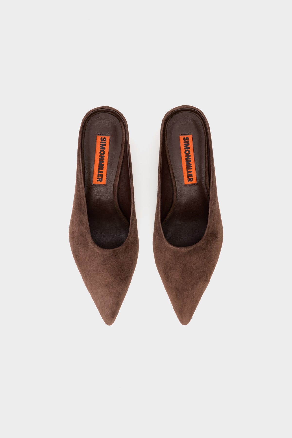 Suede Pointed Gala Mule in Chocolate