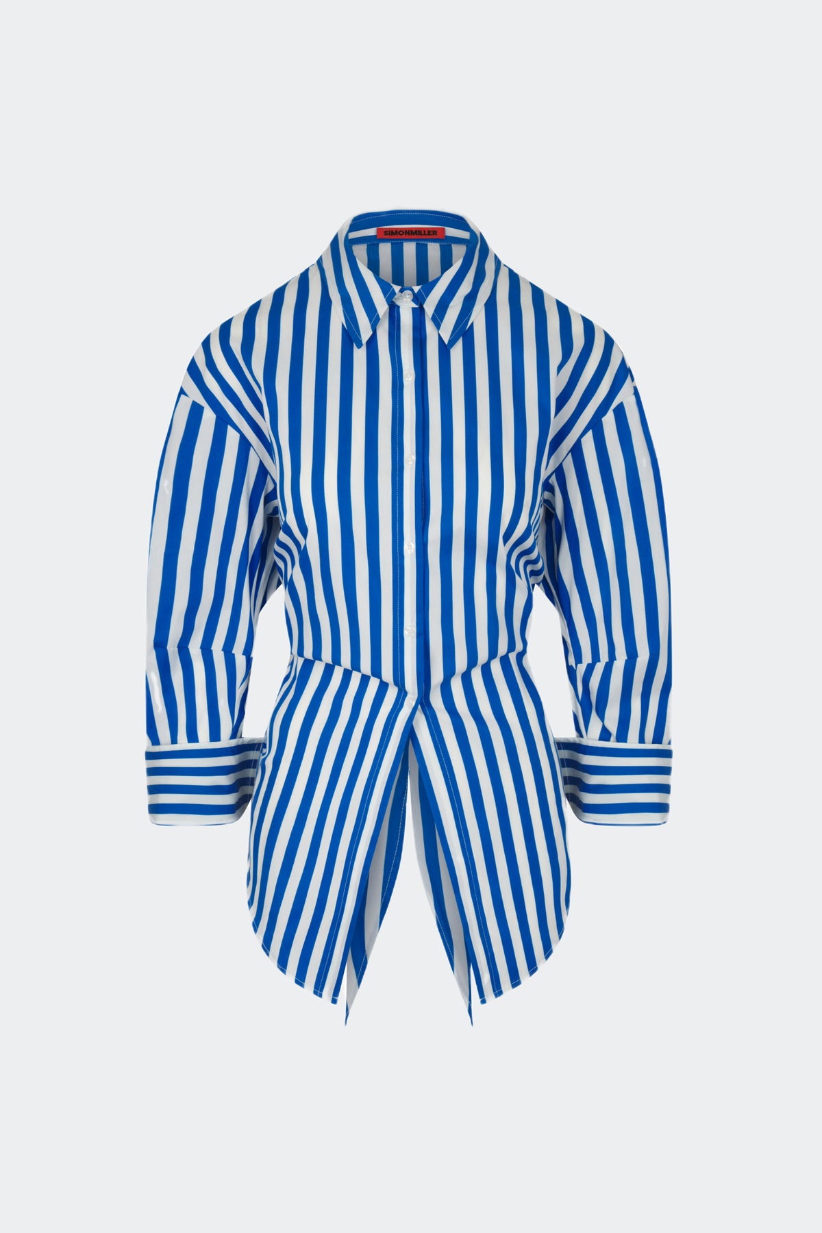 Loch Striped Poplin Button Up in Blue Stripe