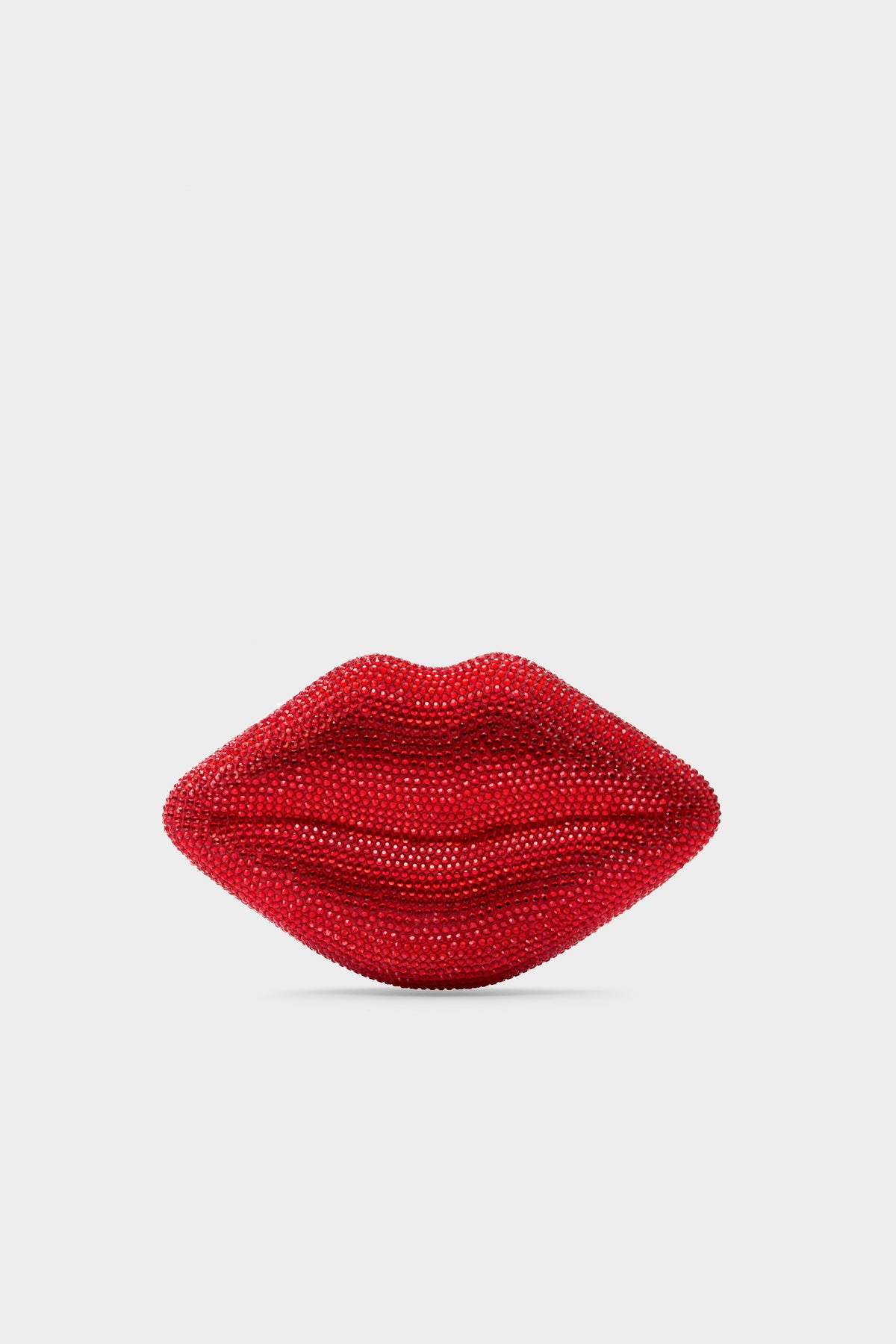 Crystal Lip Clutch in Lucky Red