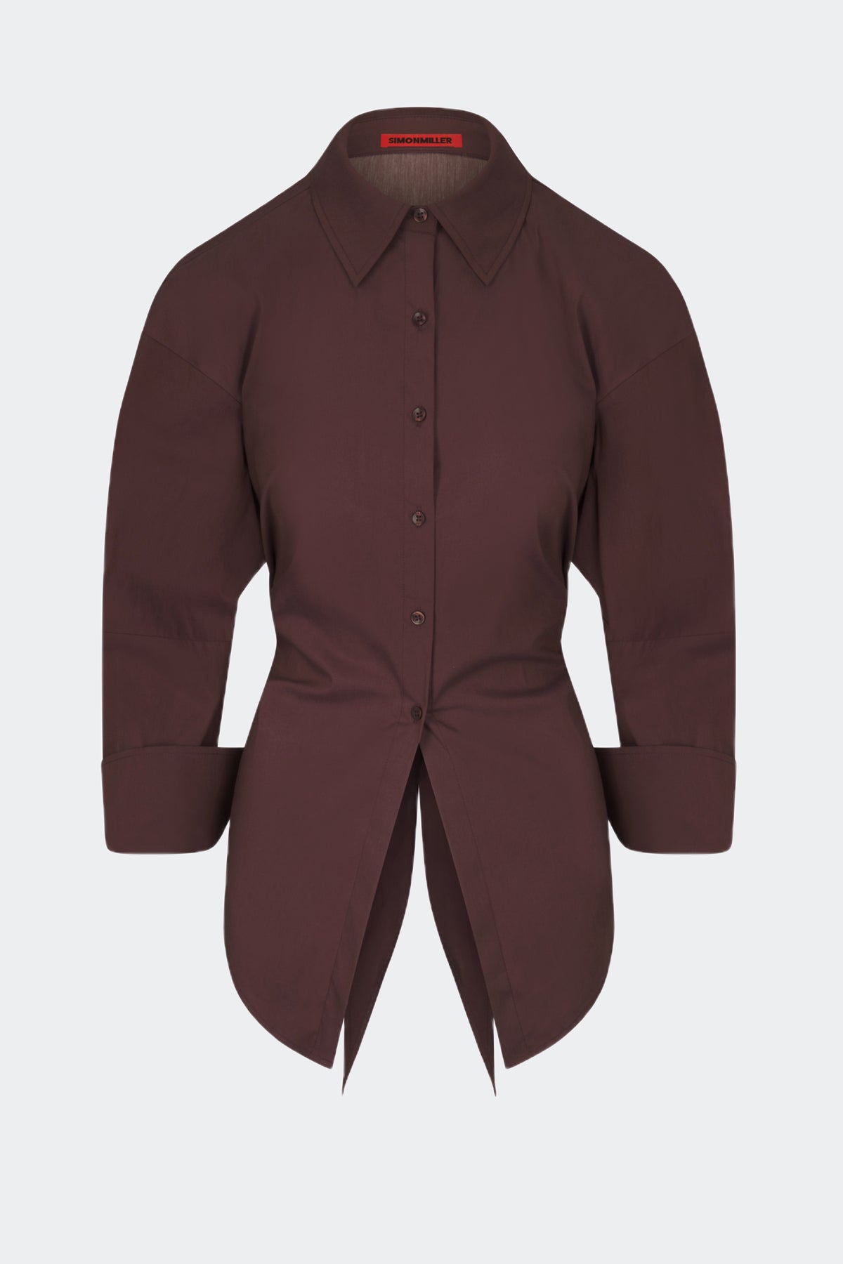 Loch Poplin Button Up in Choco Brown