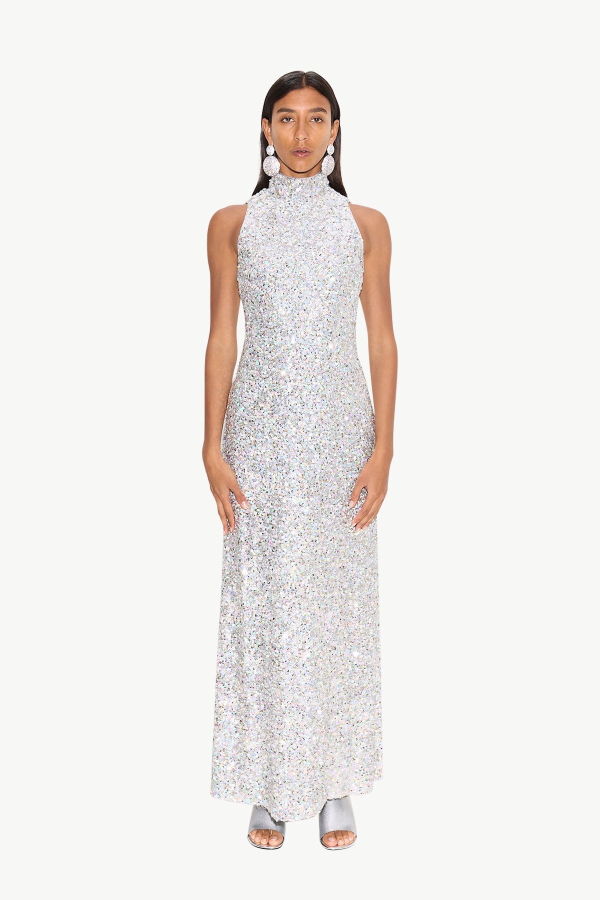 SCULPTYSLEEVELESSSEQUINDRESS-IRIDESCENT