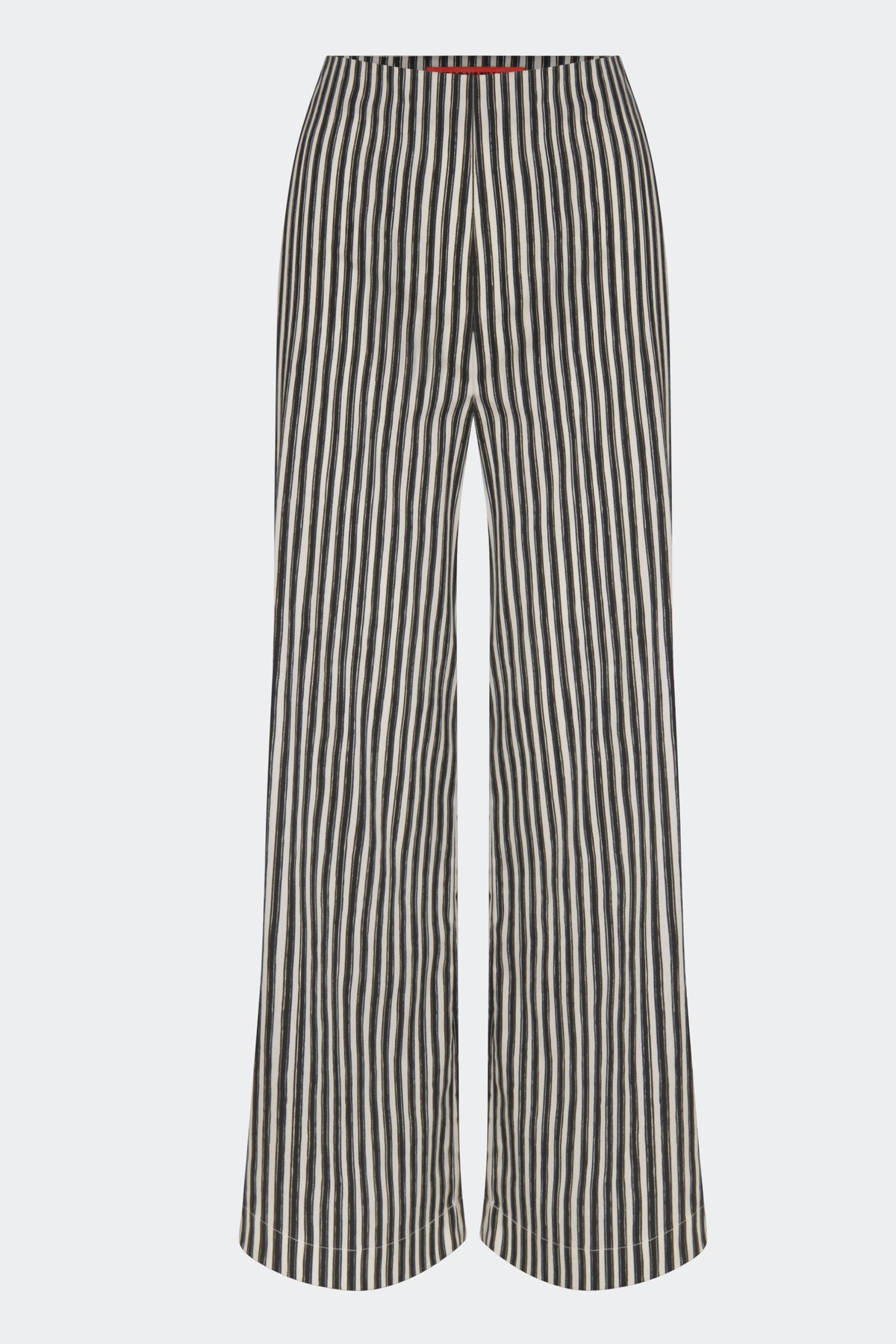 Pia Poplin Pant In Black/Rice Flour Stripe