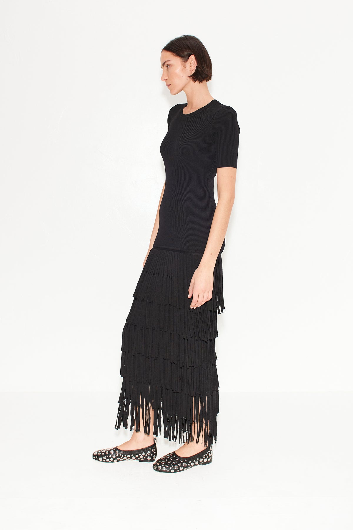 ZA-ZA-KNIT-FRINGE-DRESS-BLACK