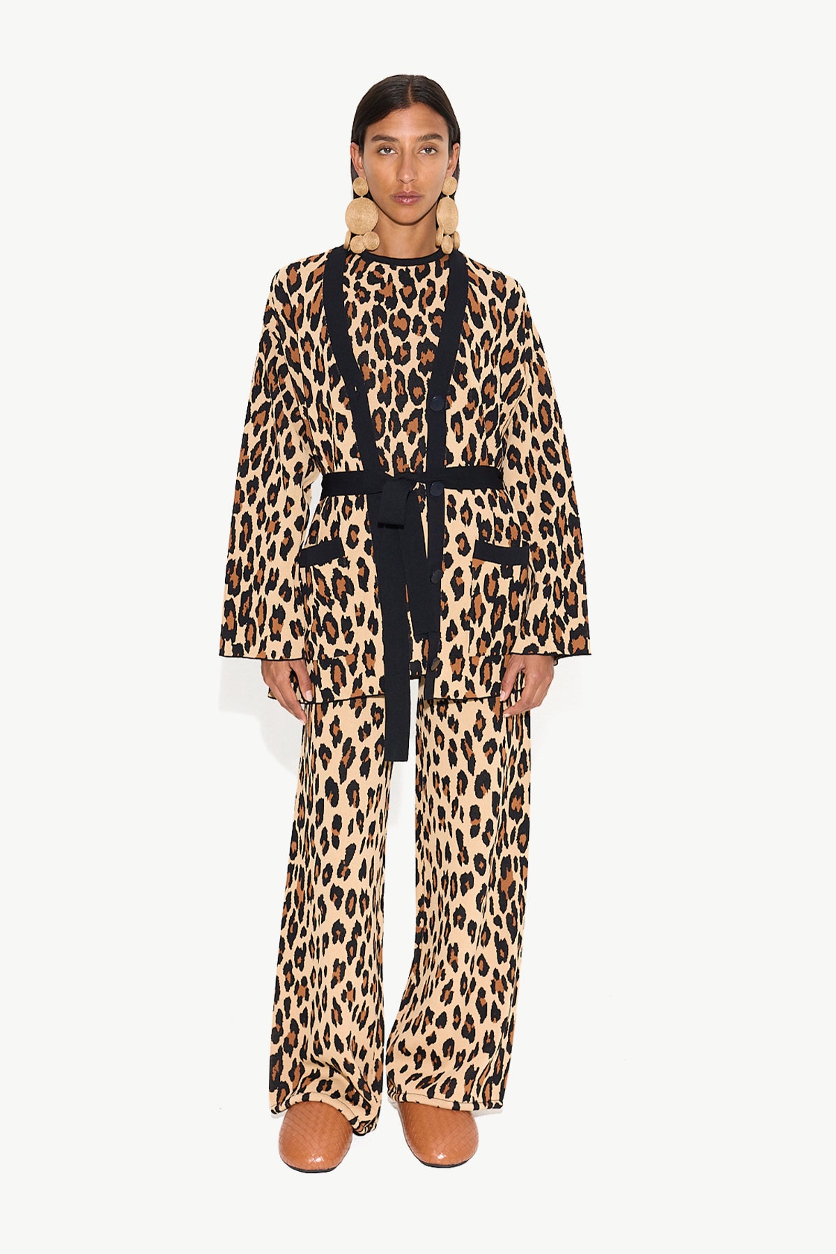 Max Belted Knit Cardigan in Cheetah