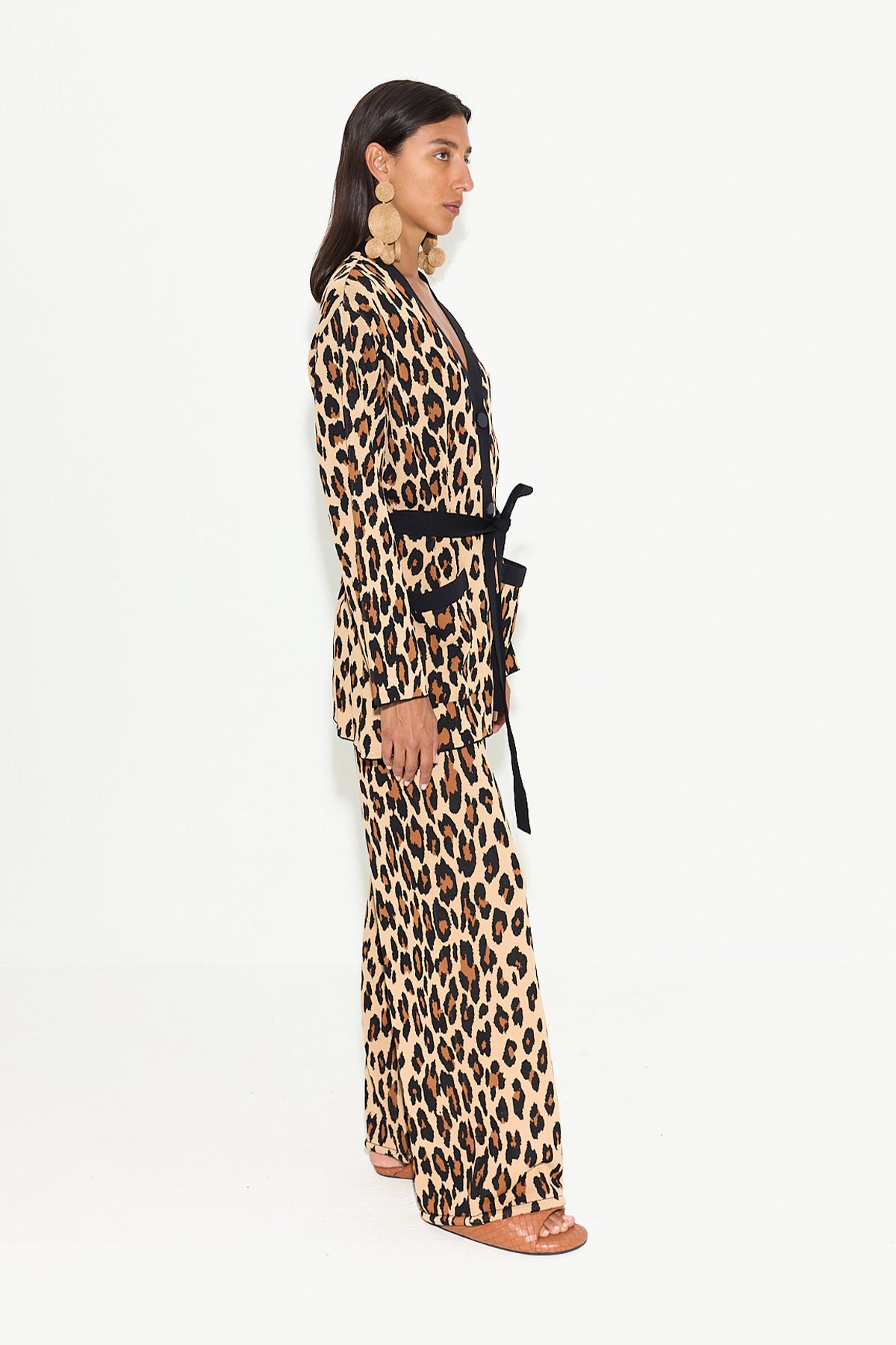 Max Belted Knit Cardigan in Cheetah