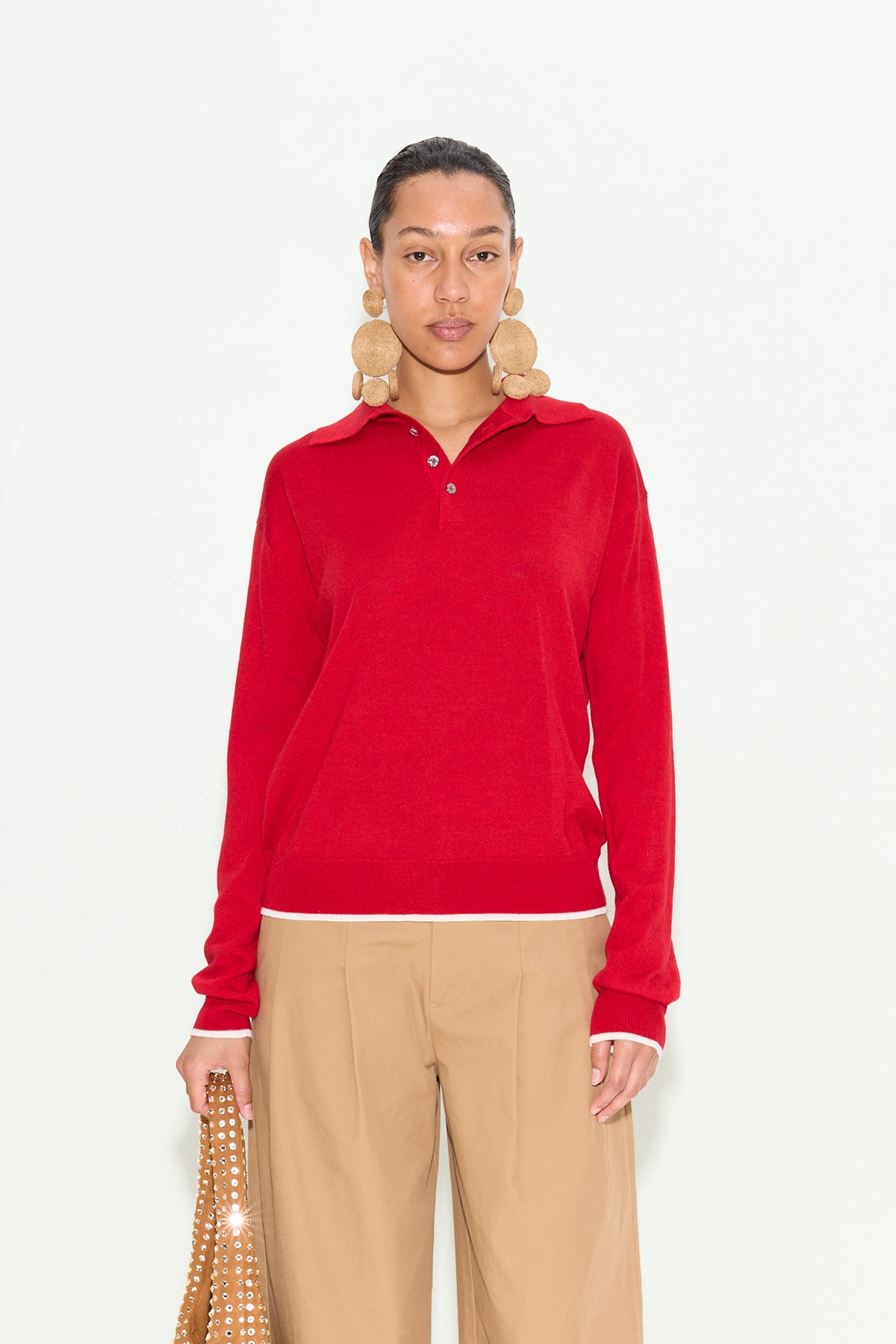 Marcel Polo Sweater in Lucky Red