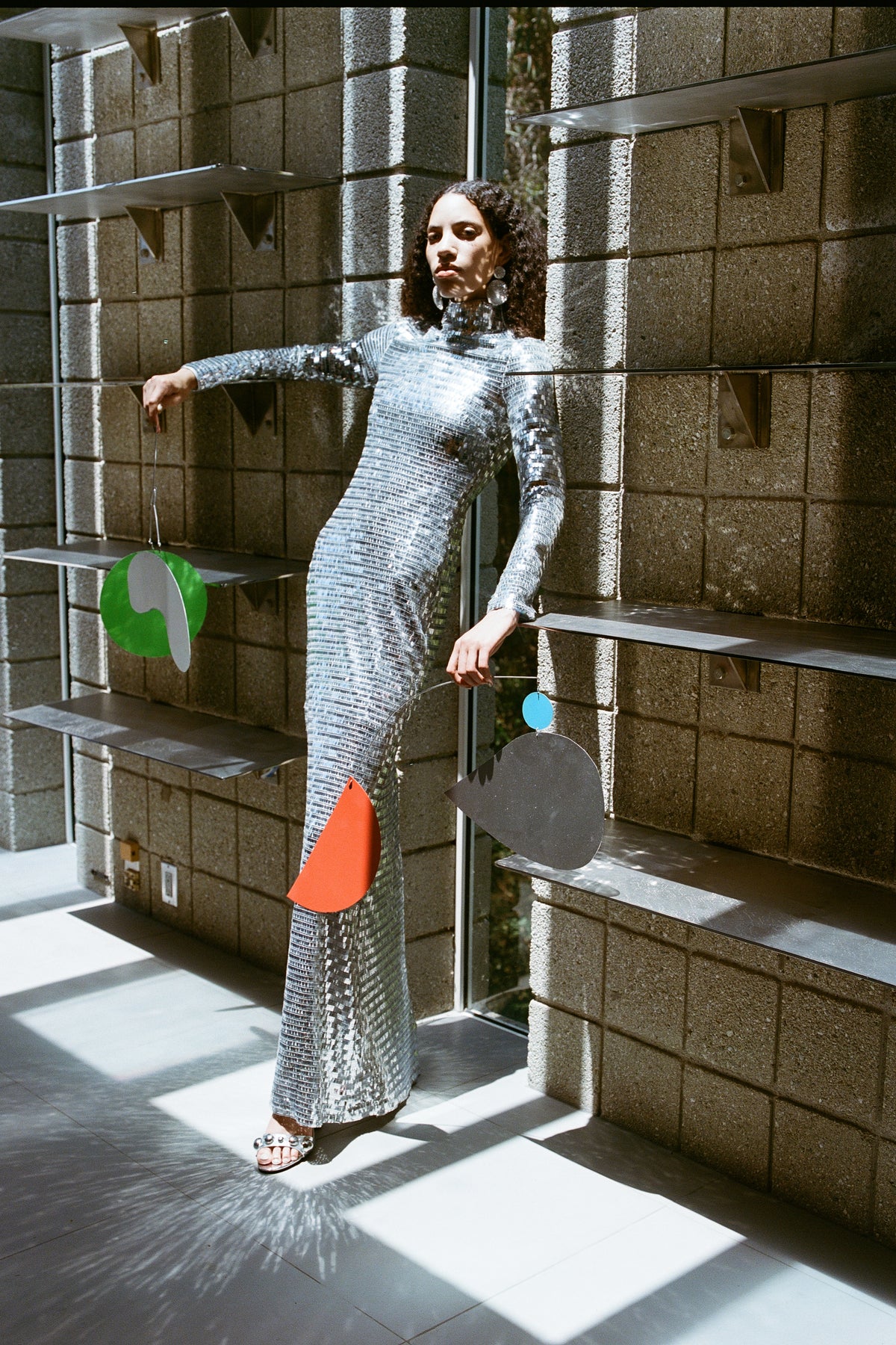 Sequin Sculpty Dress in Satellite Silver